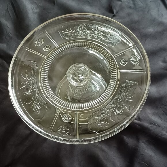 Antique 1880s Early American Pattern Glass Pedestal Cake Stand Made in USA Bryce - Picture 10 of 12